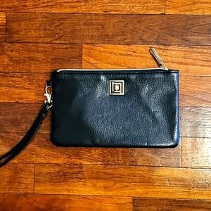 Liz Claiborne Faux Leather Black Wristlet